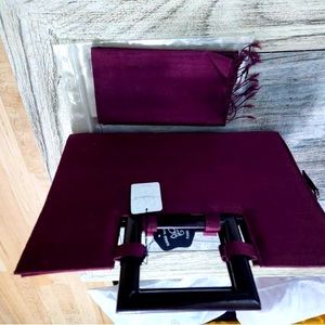 Maroon bag and scarf